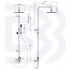 Telescopic Brass shower column h cm 80/120 for external shower with sliding rail annexed,